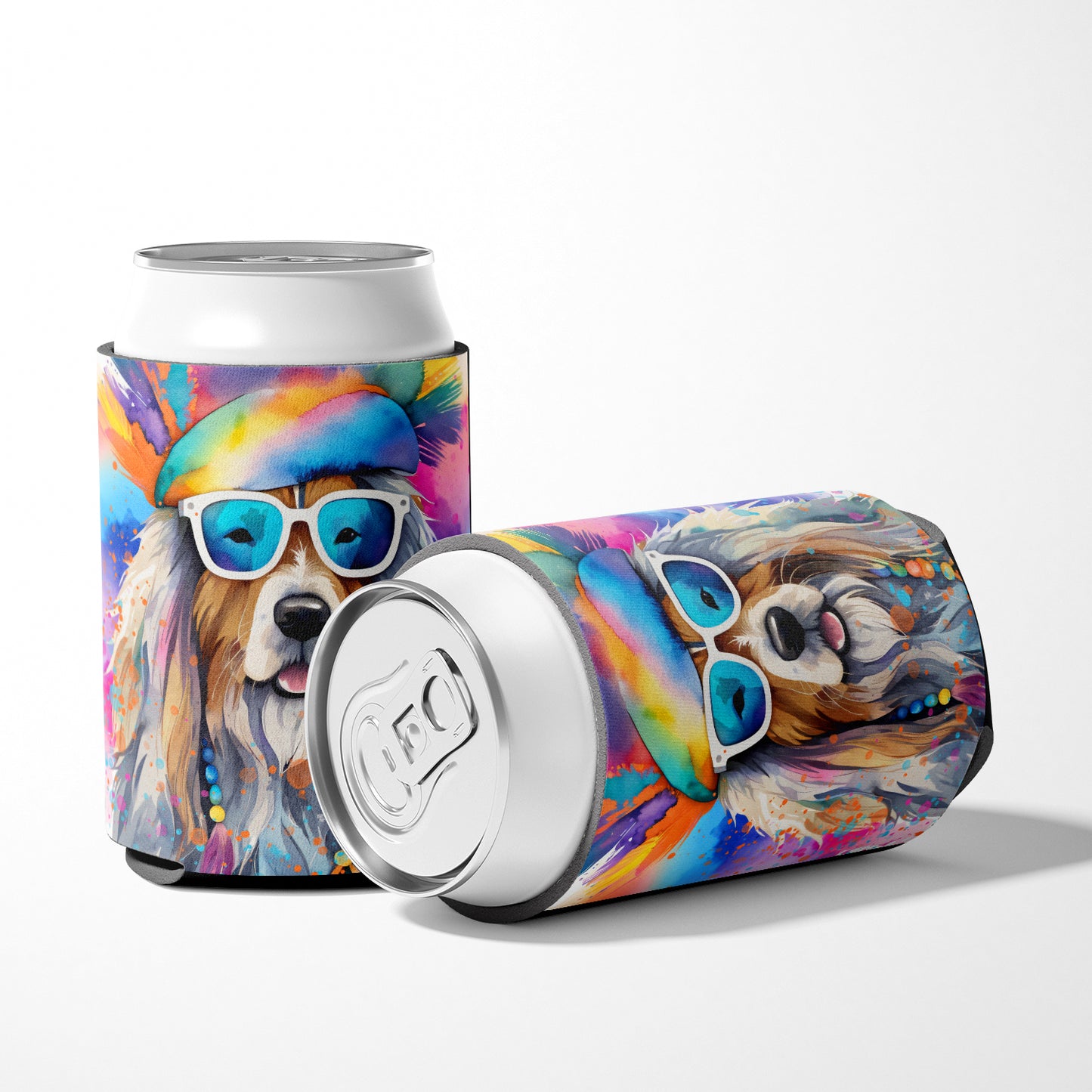 Bearded Collie Hippie Dawg Can or Bottle Hugger