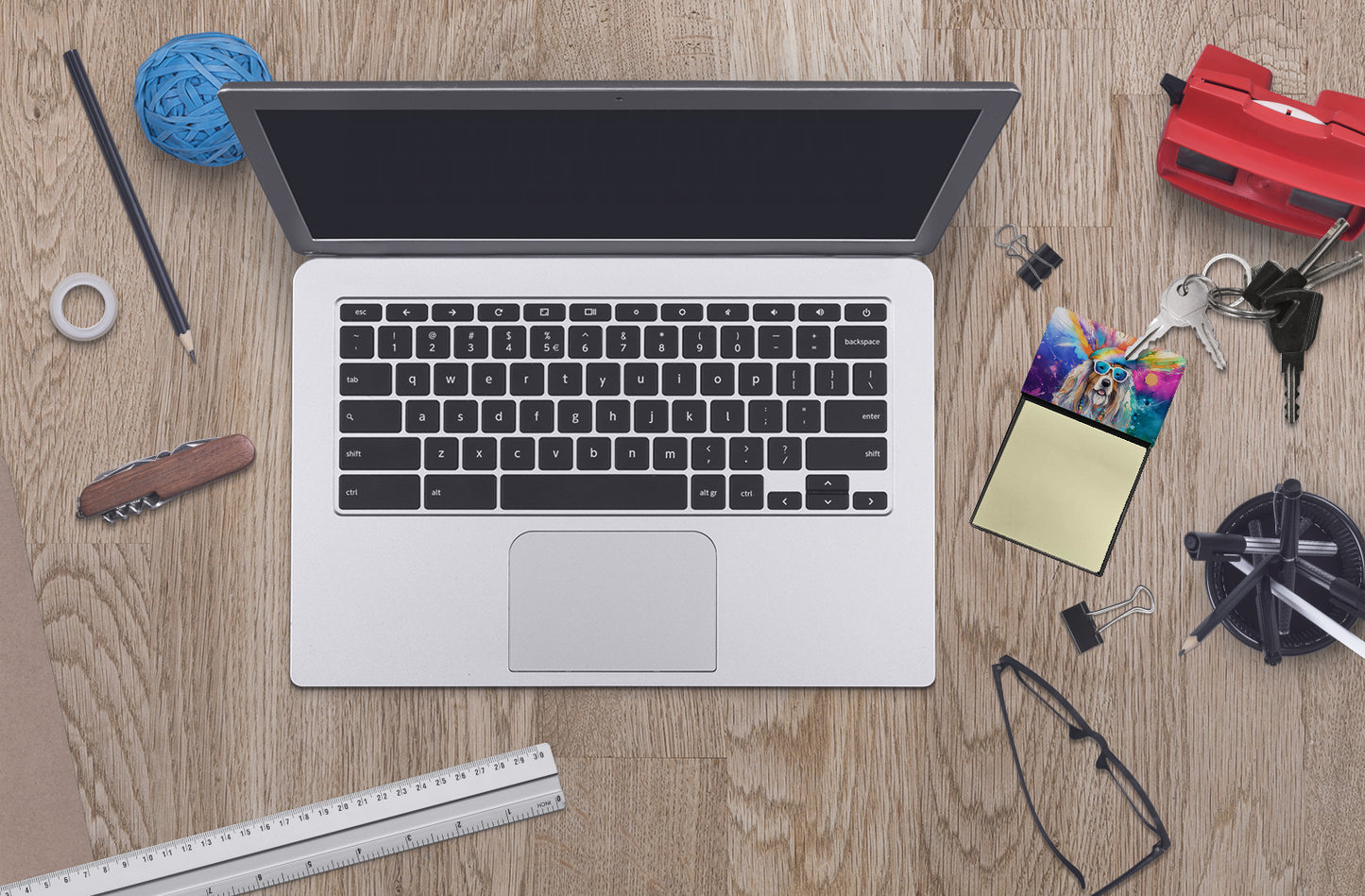 Bearded Collie Hippie Dawg Sticky Note Holder