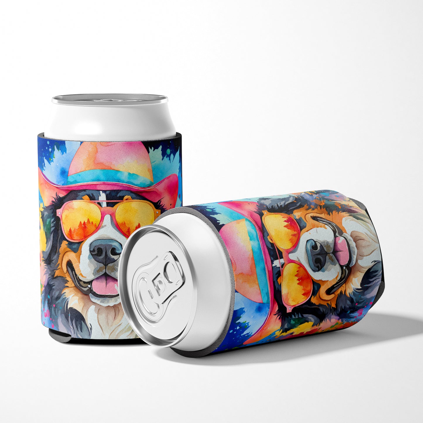 Bernese Mountain Dog Hippie Dawg Can or Bottle Hugger