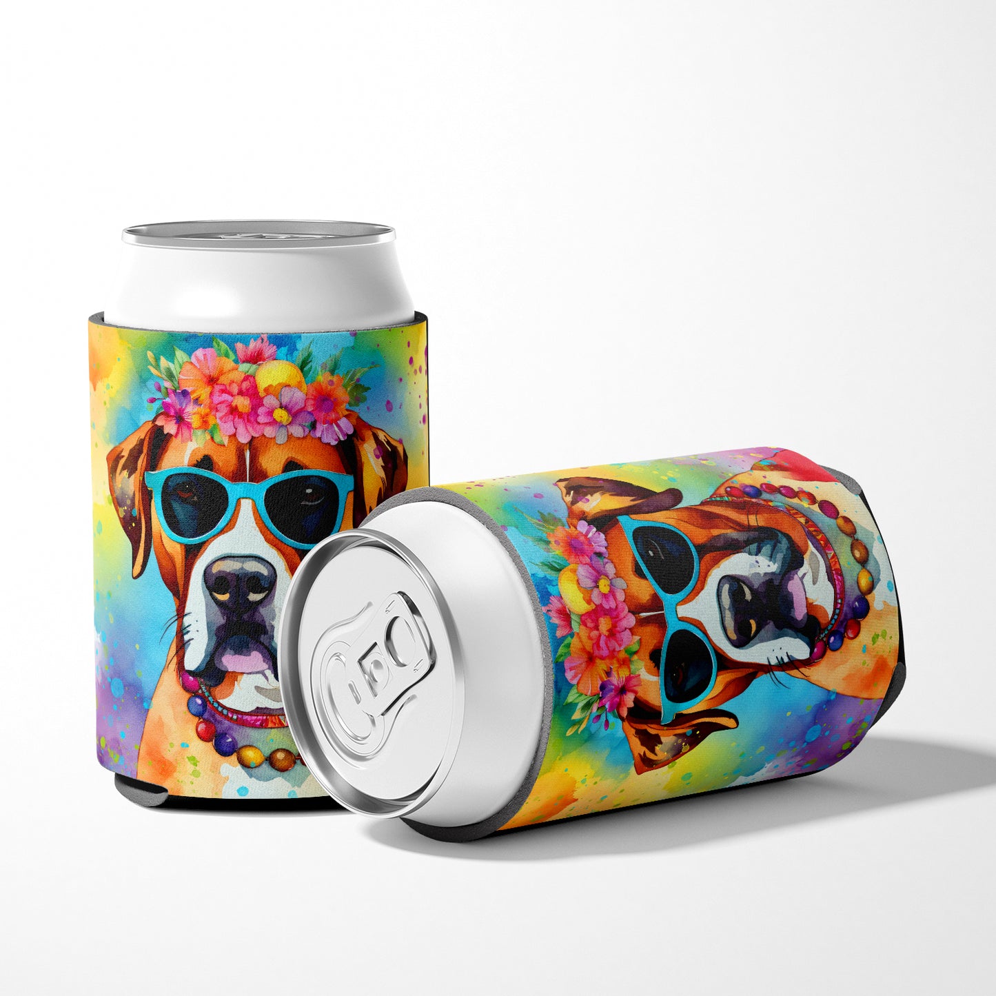 Boxer Hippie Dawg Can or Bottle Hugger