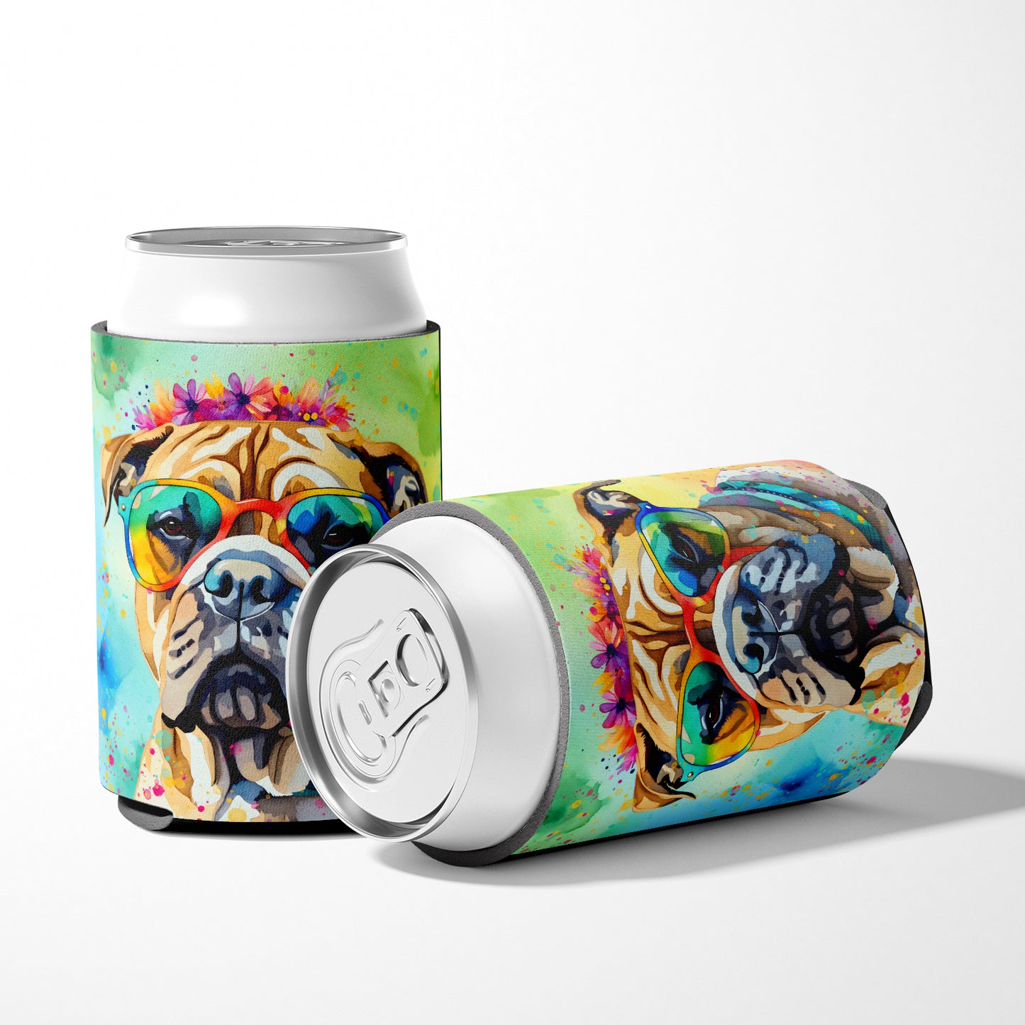 Bullmastiff Hippie Dawg Can or Bottle Hugger