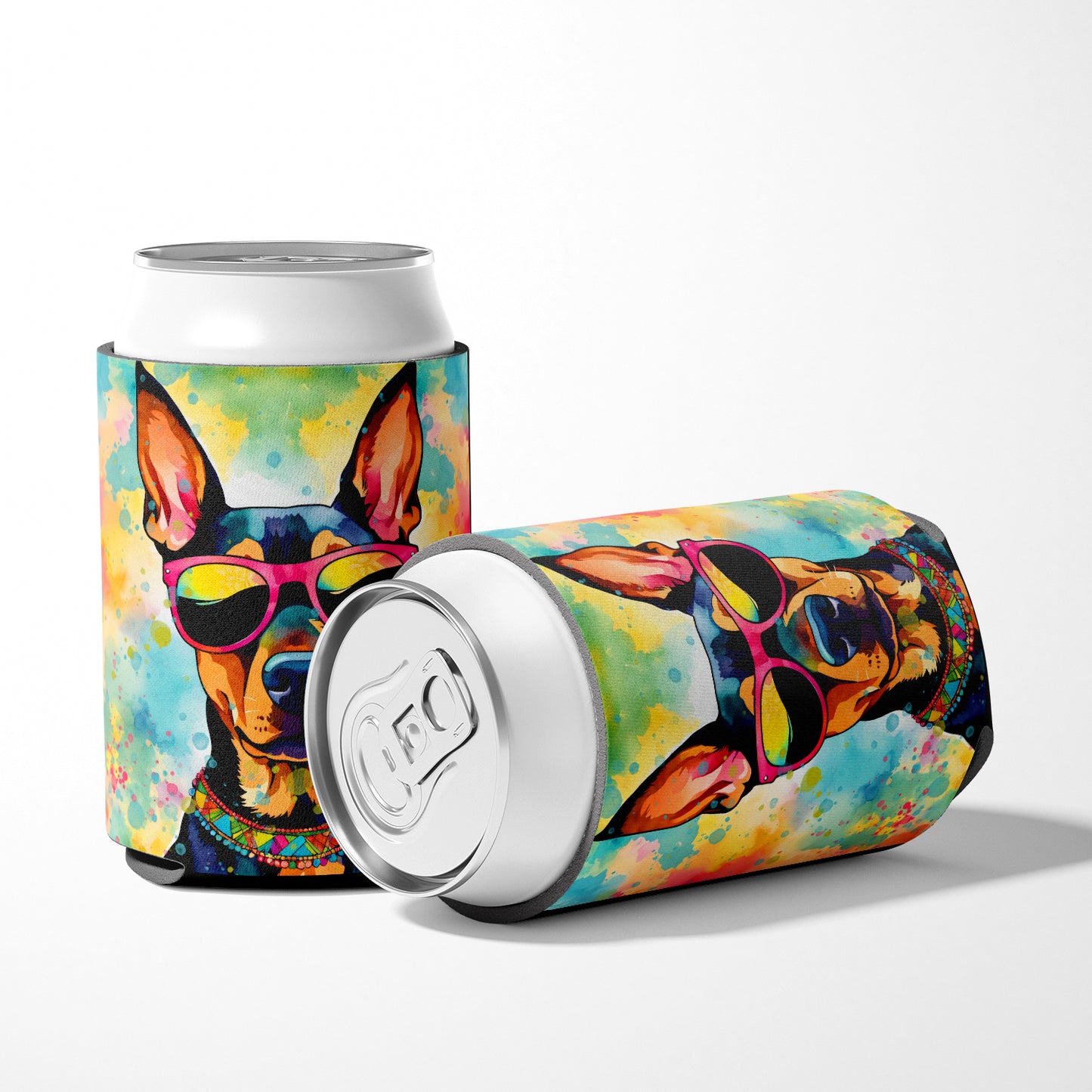 Doberman Pinscher Hippie Dawg Can or Bottle Hugger