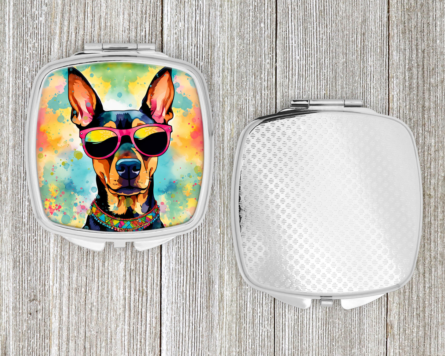 Doberman Pinscher Hippie Dawg Compact Mirror