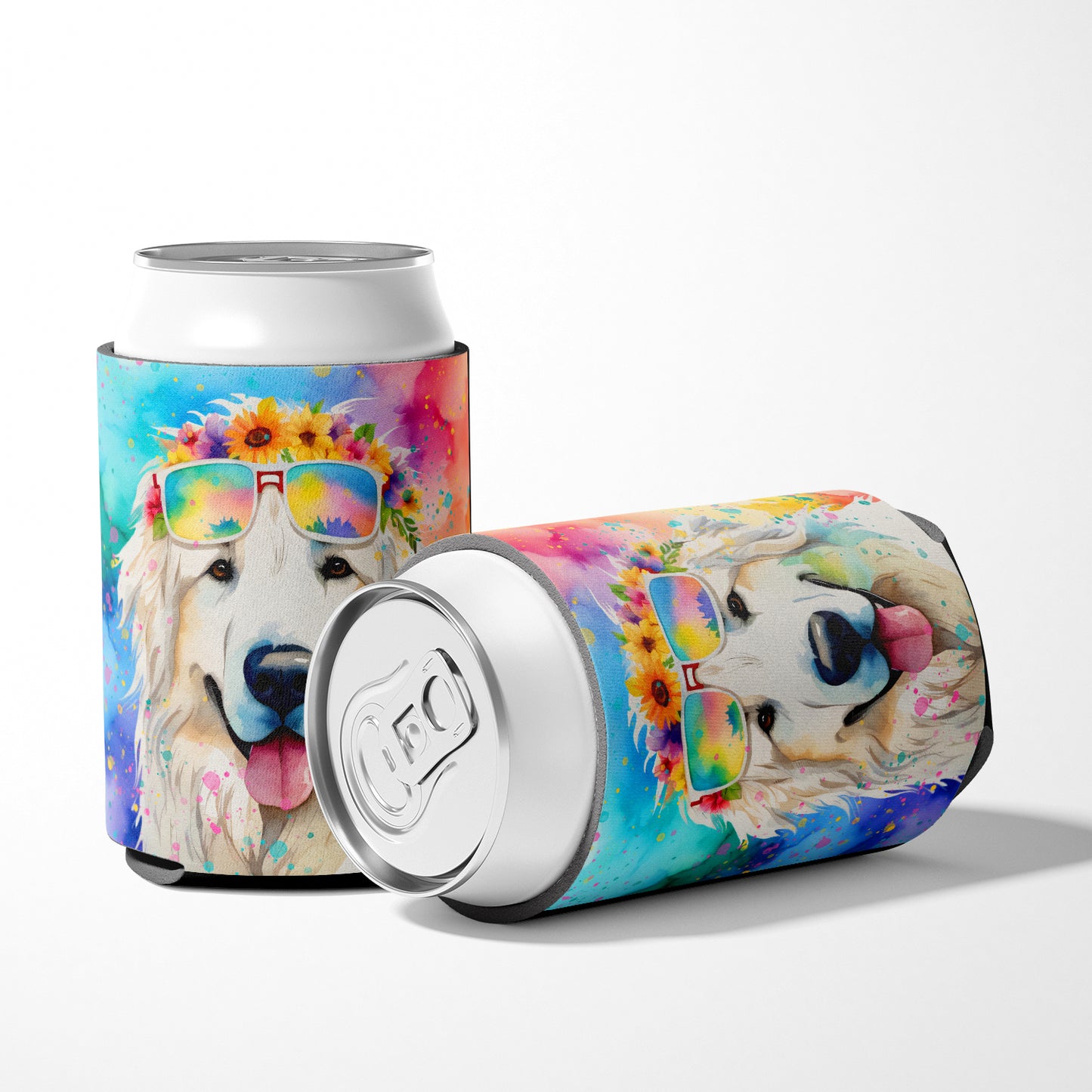 Great Pyrenees Hippie Dawg Can or Bottle Hugger