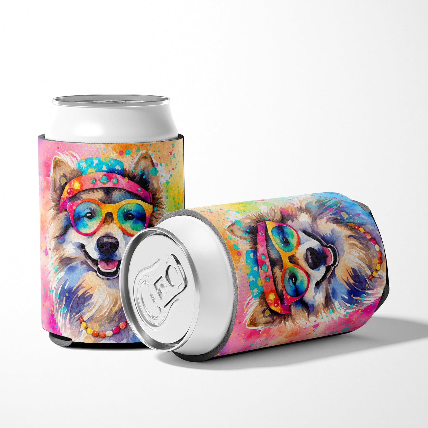 Keeshond Hippie Dawg Can or Bottle Hugger