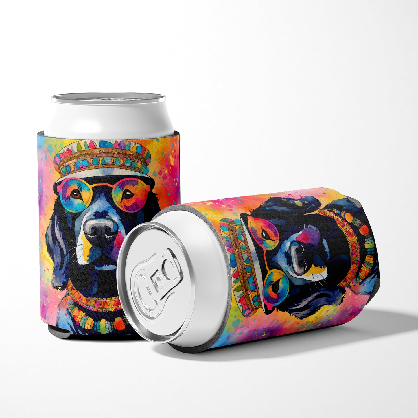 Black Labrador Hippie Dawg Can or Bottle Hugger