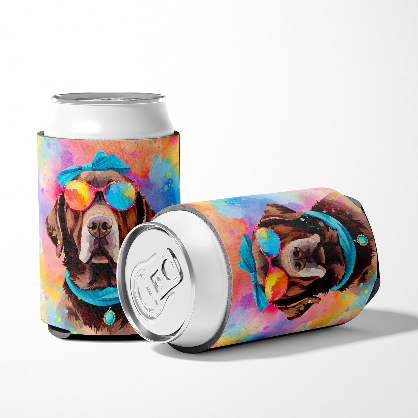 Chocolate Labrador Hippie Dawg Can or Bottle Hugger
