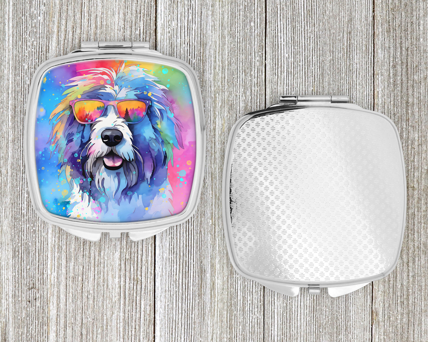 Old English Sheepdog Hippie Dawg Compact Mirror
