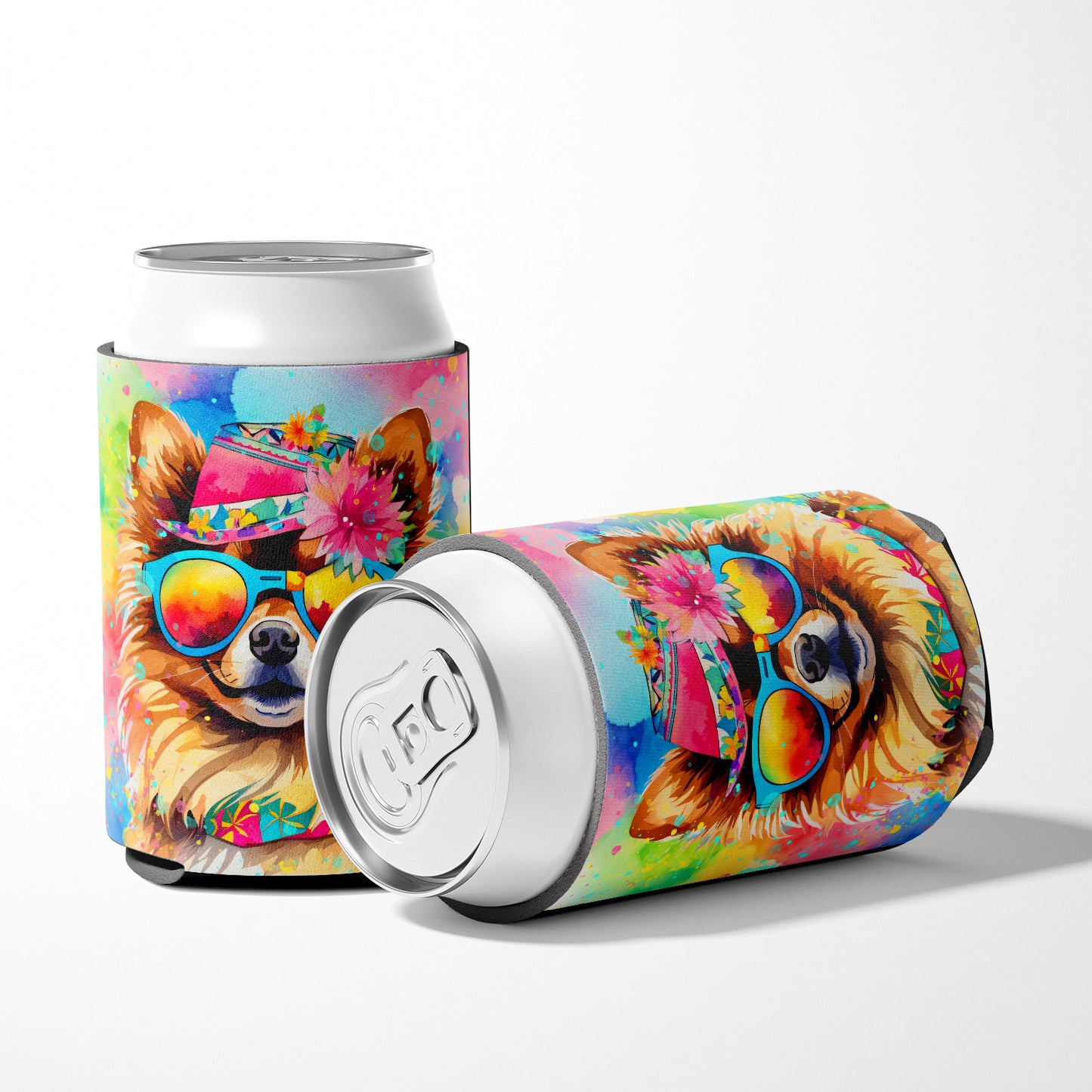 Pomeranian Hippie Dawg Can or Bottle Hugger