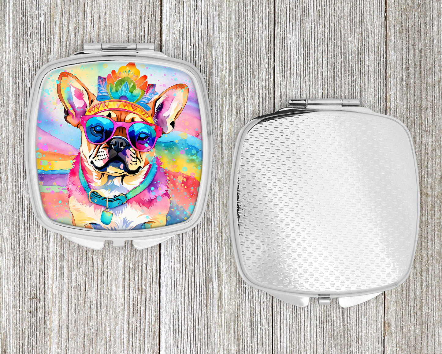 Pug Hippie Dawg Compact Mirror