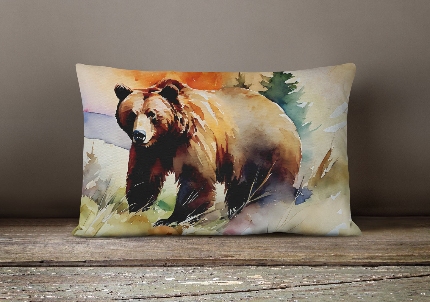 Grizzly Bear Throw Pillow