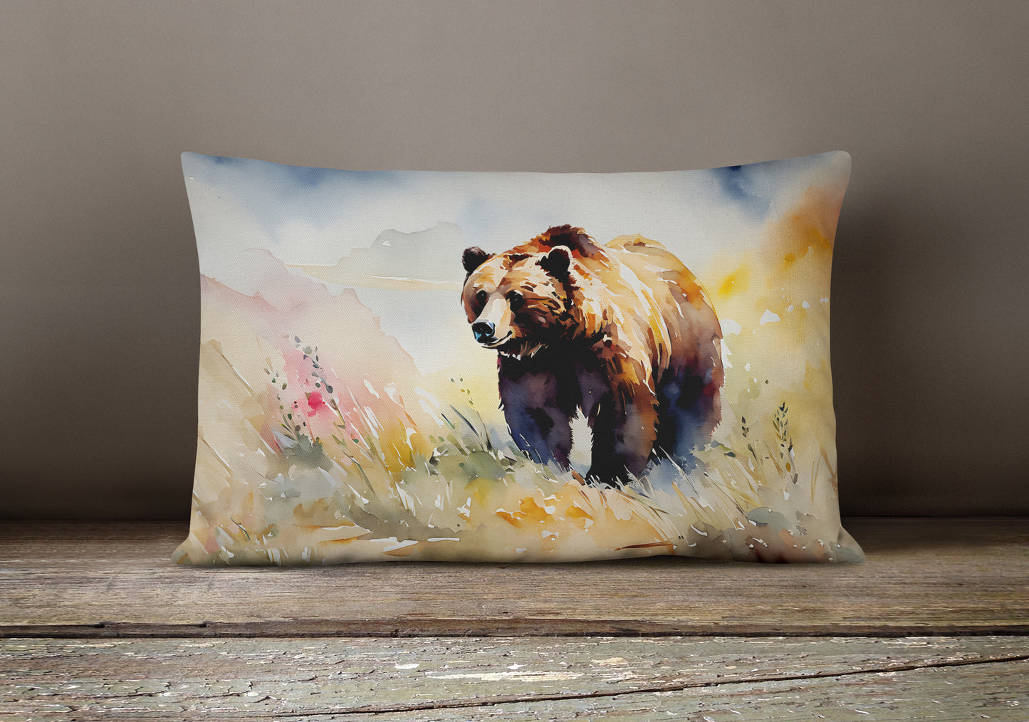 Grizzly Bear Throw Pillow