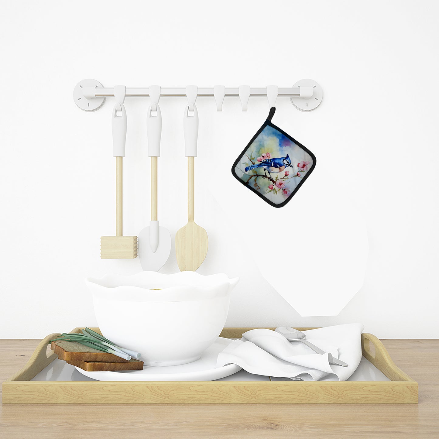 Blue Jay Pair of Pot Holders