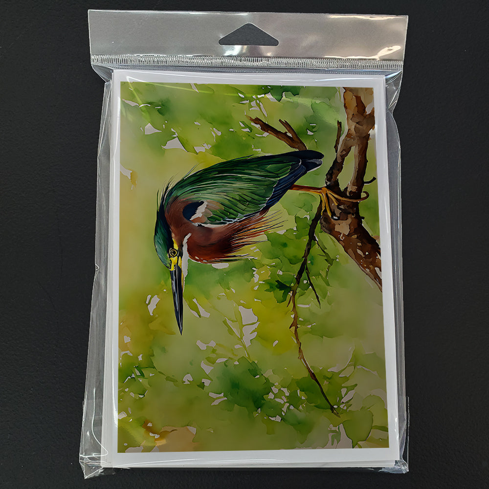Green Heron Greeting Cards Pack of 8
