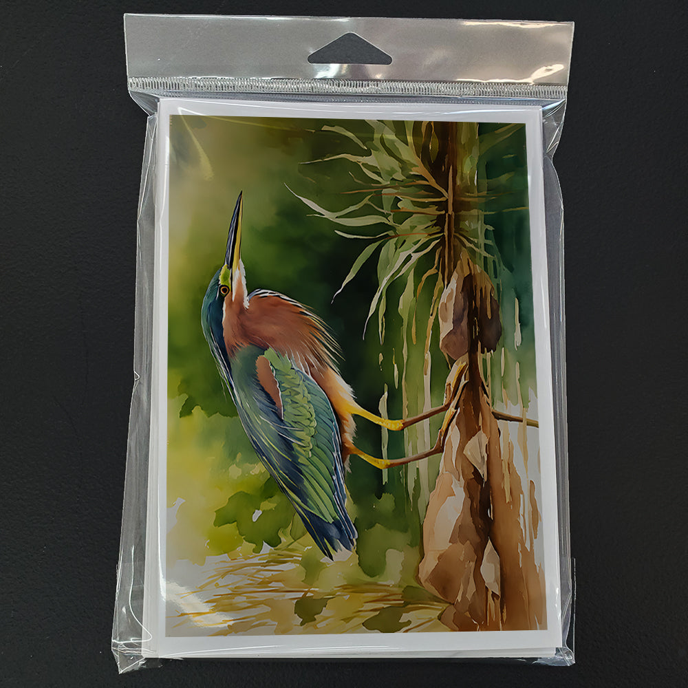 Green Heron Greeting Cards Pack of 8