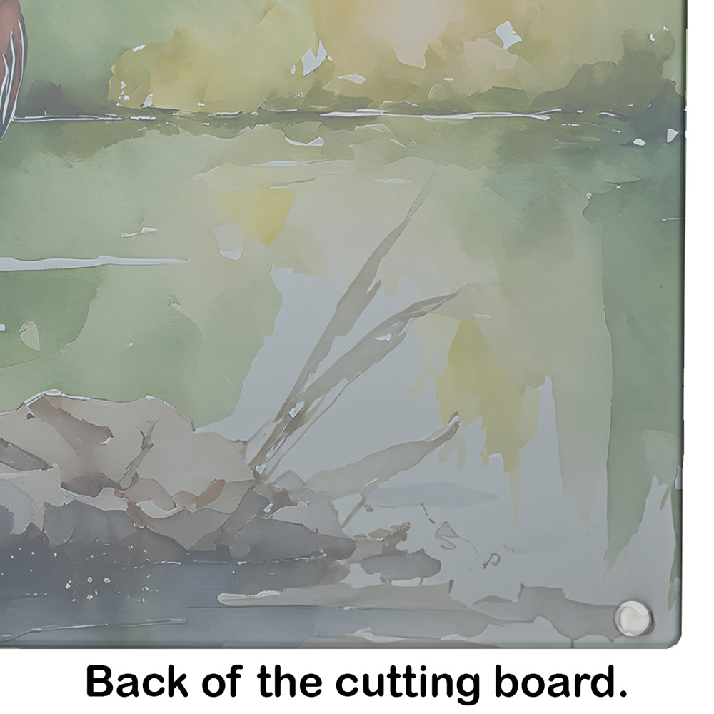 Green Heron Glass Cutting Board