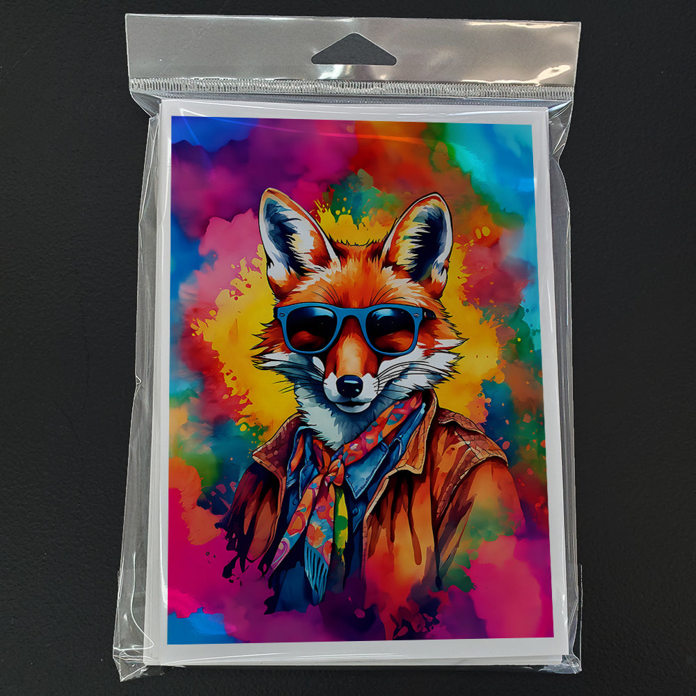 Hippie Animal Fox Greeting Cards Pack of 8