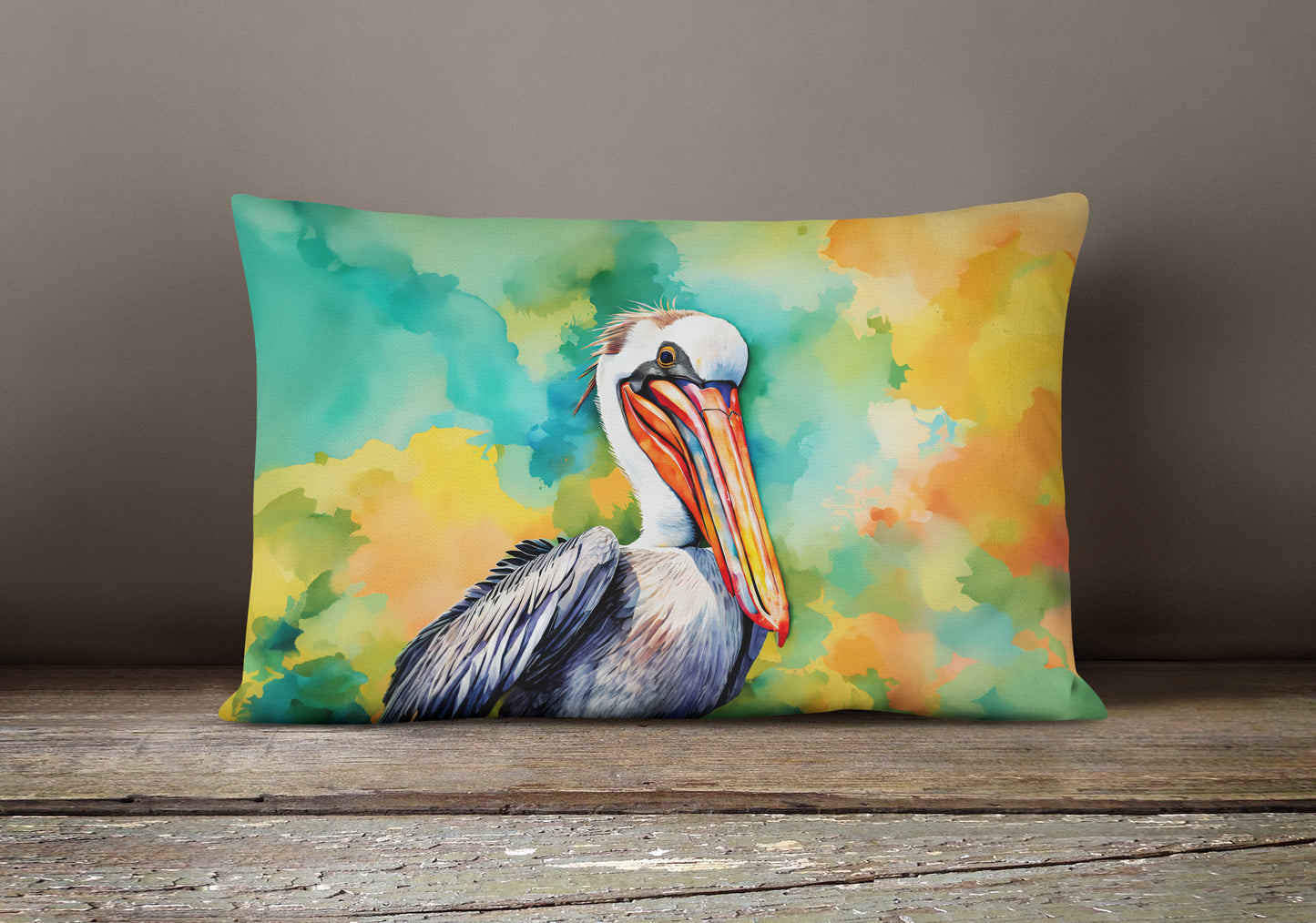 Hippie Animal Pelican Throw Pillow