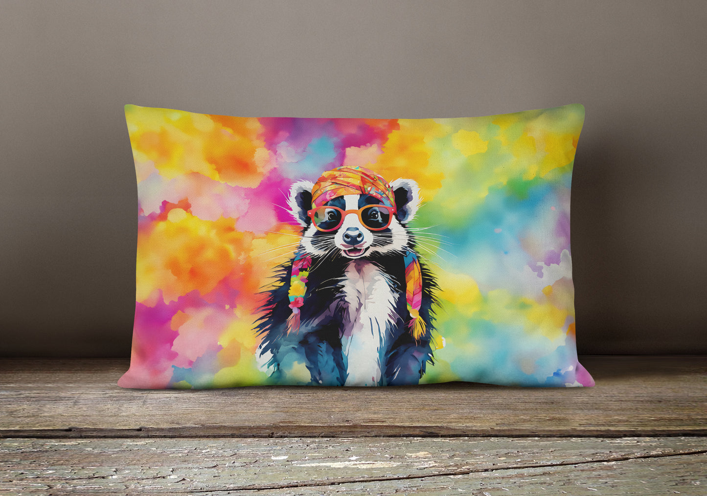 Hippie Animal Skunk Throw Pillow