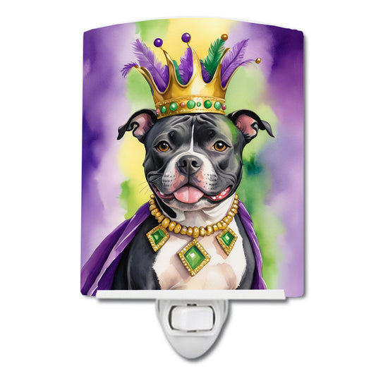 Buy this Staffordshire Bull Terrier King of Mardi Gras Ceramic Night Light