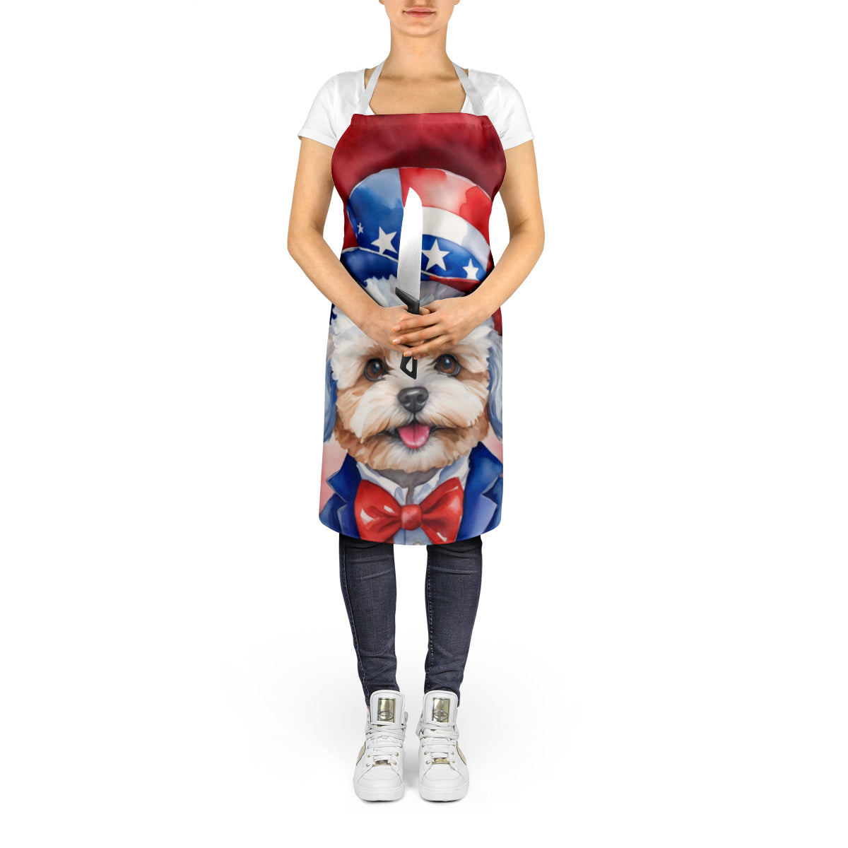 Maltipoo Patriotic American Apron