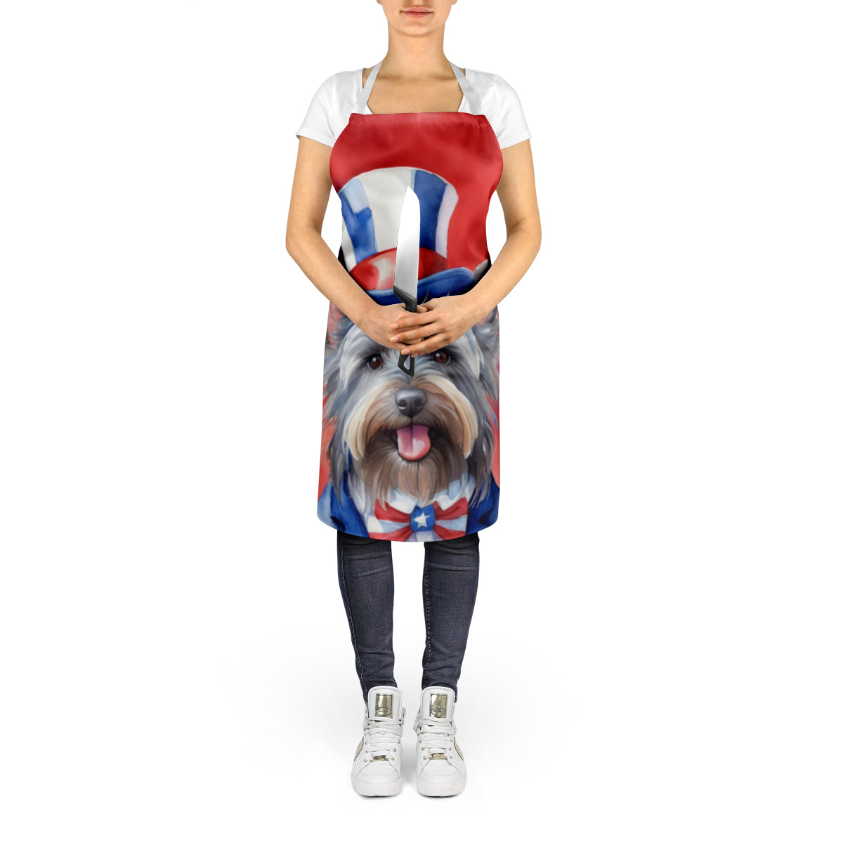 Skye Terrier Patriotic American Apron