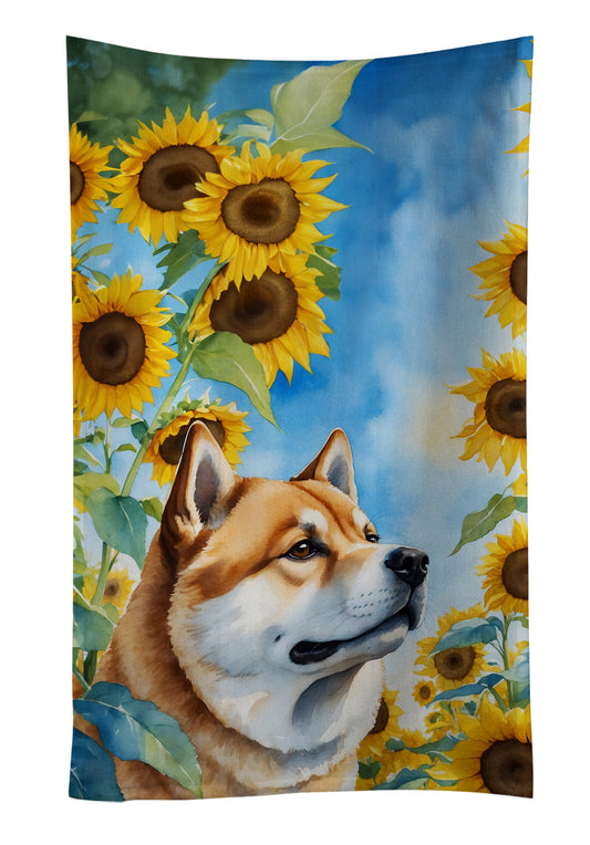 Buy this Akita in Sunflowers Kitchen Towel