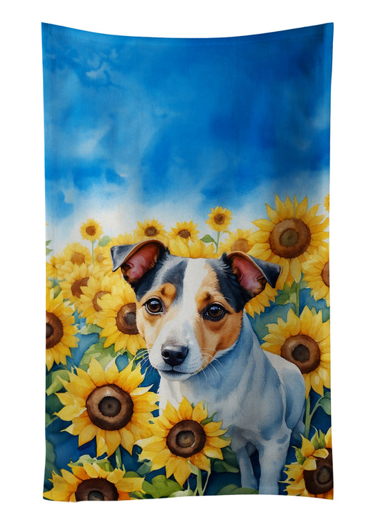 Buy this Jack Russell Terrier in Sunflowers Kitchen Towel