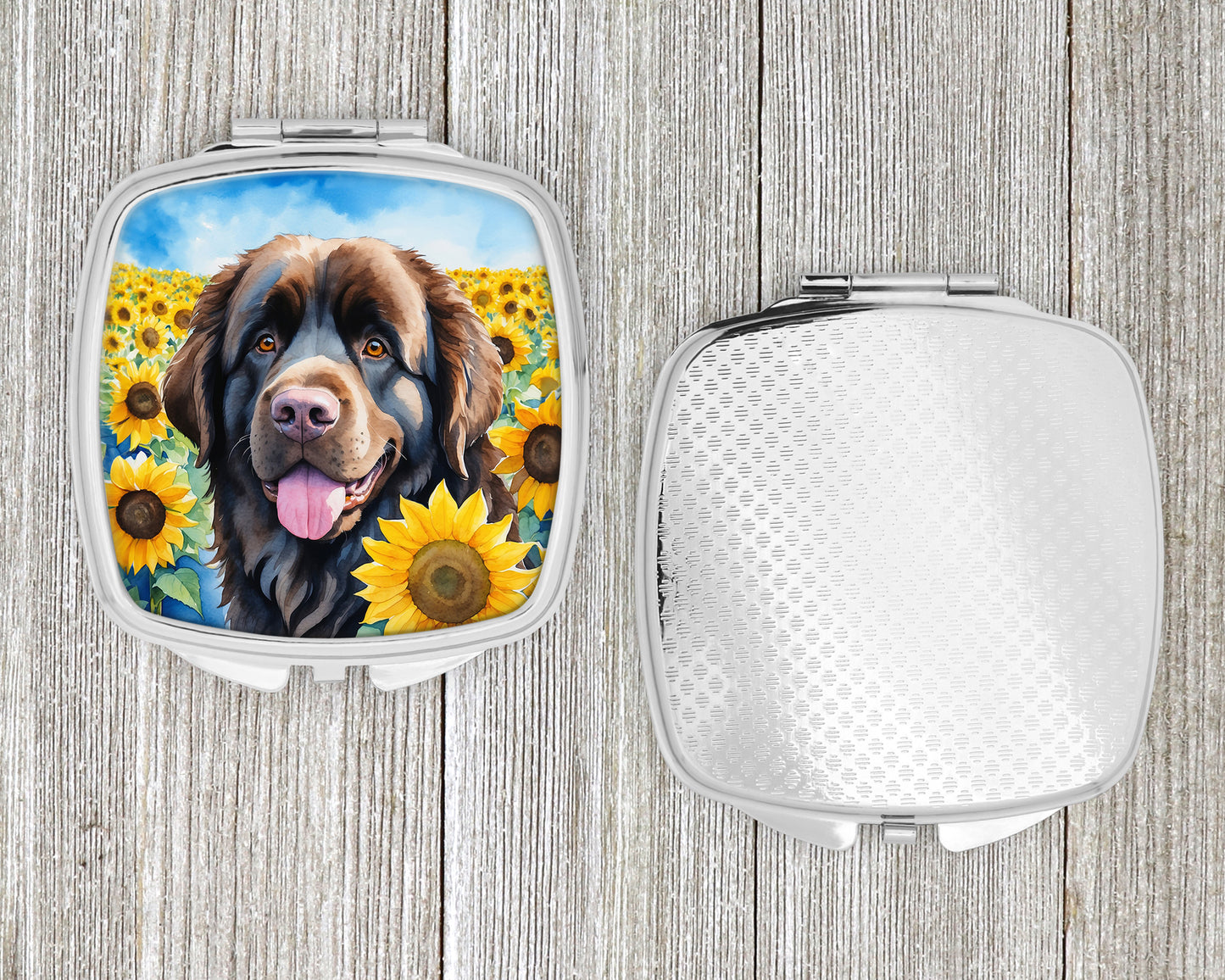 Newfoundland in Sunflowers Compact Mirror