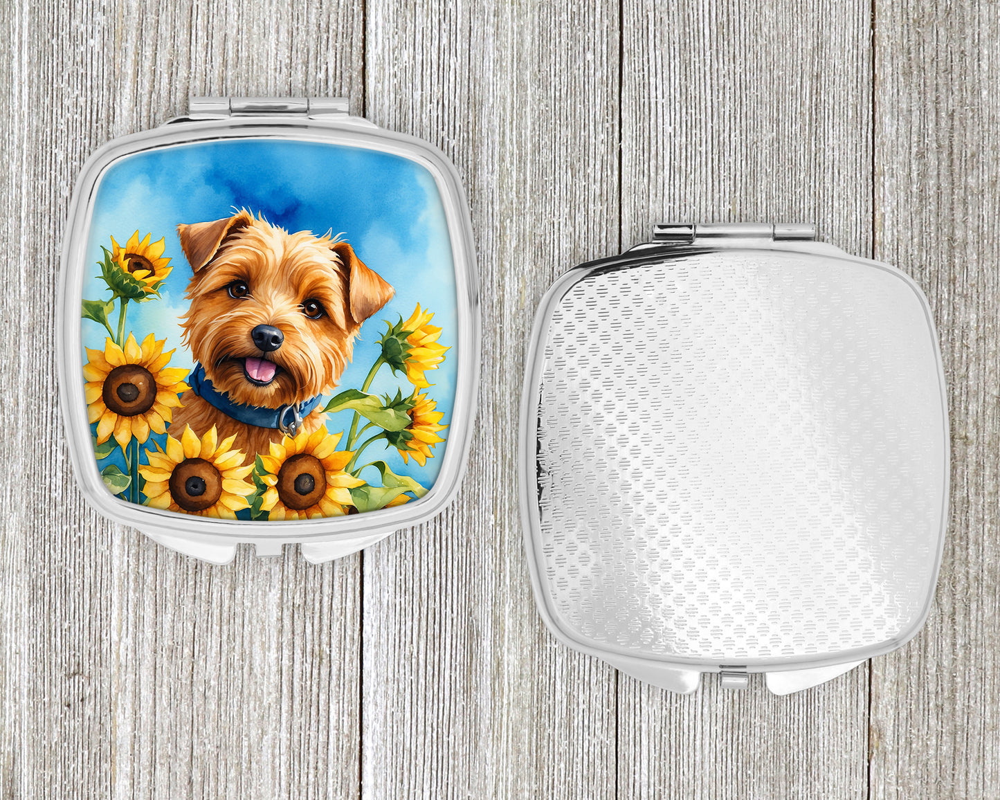 Norfolk Terrier in Sunflowers Compact Mirror