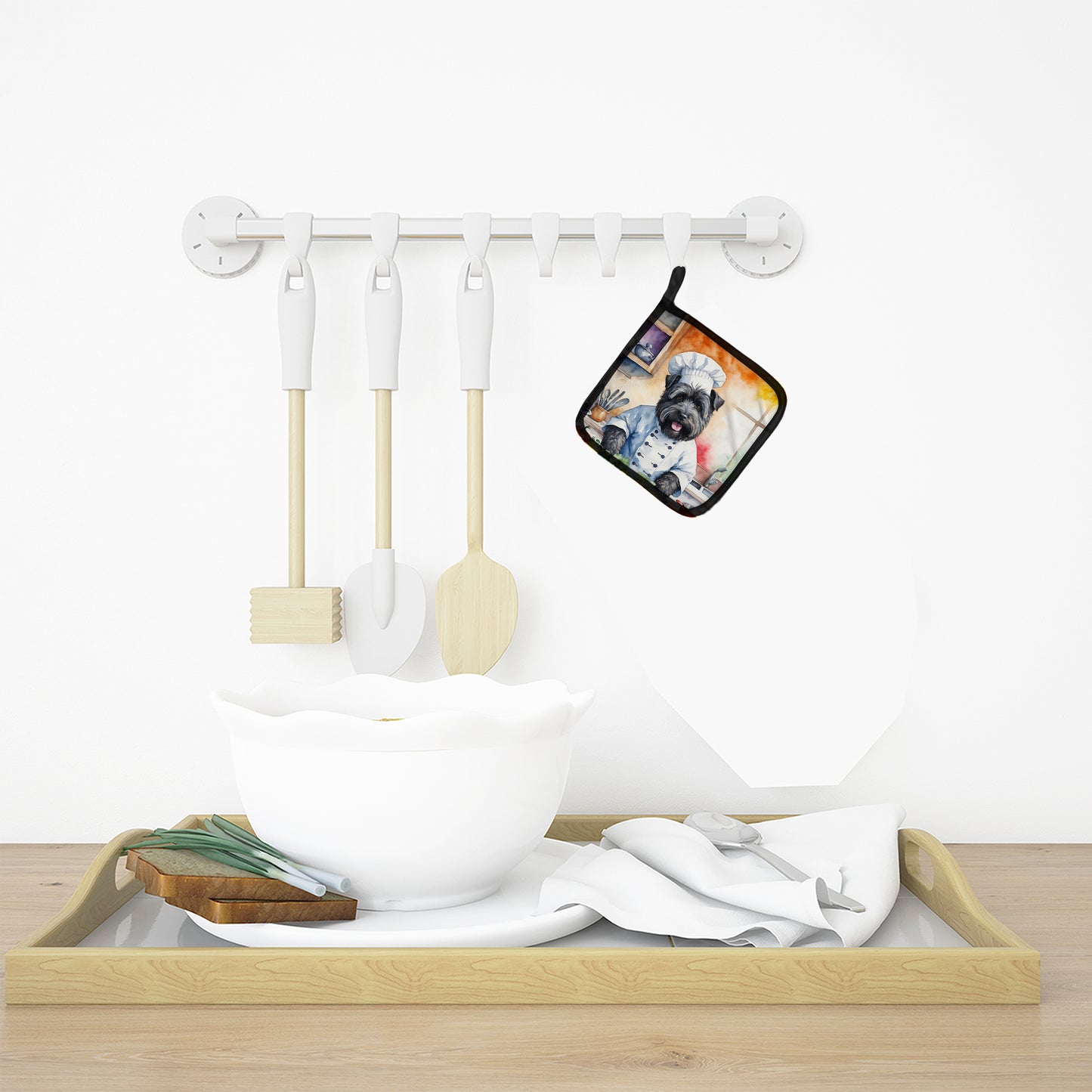 Bouvier des Flandres The Chef Pair of Pot Holders