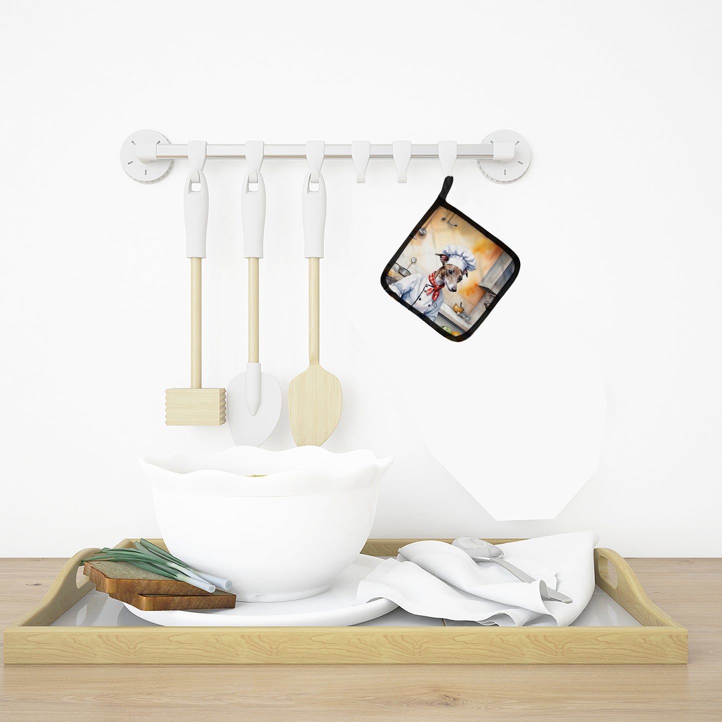 Italian Greyhound The Chef Pair of Pot Holders