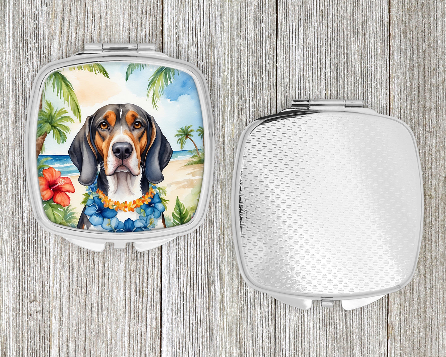 American English Coonhound Luau Compact Mirror
