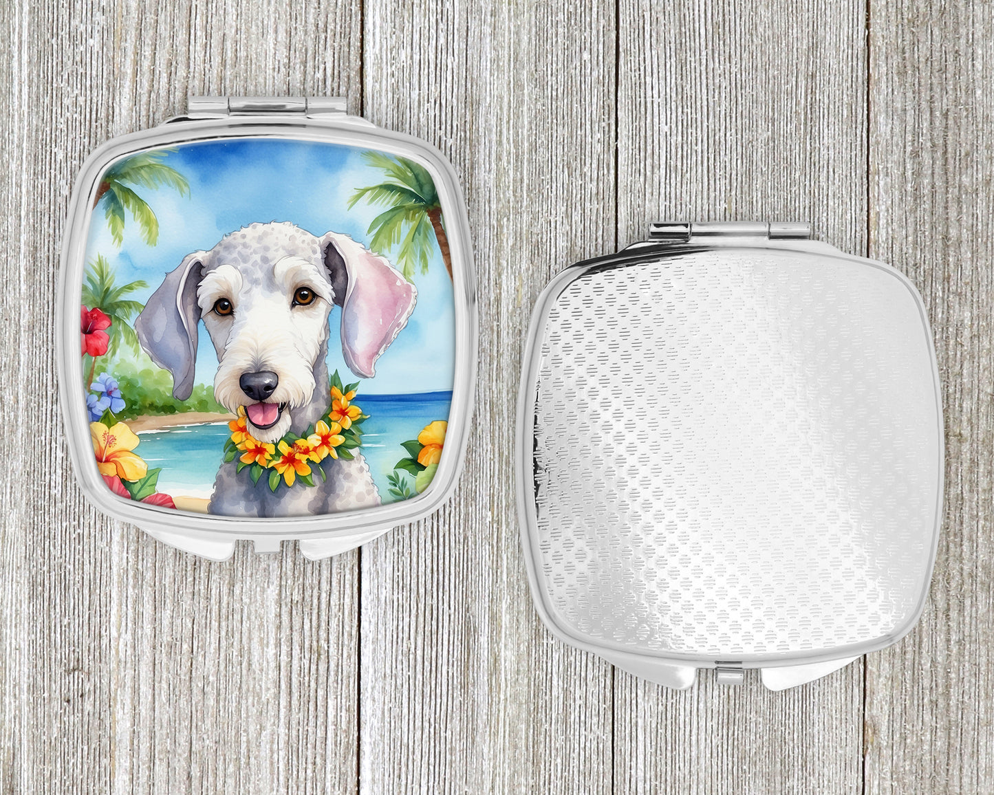Bedlington Terrier Luau Compact Mirror