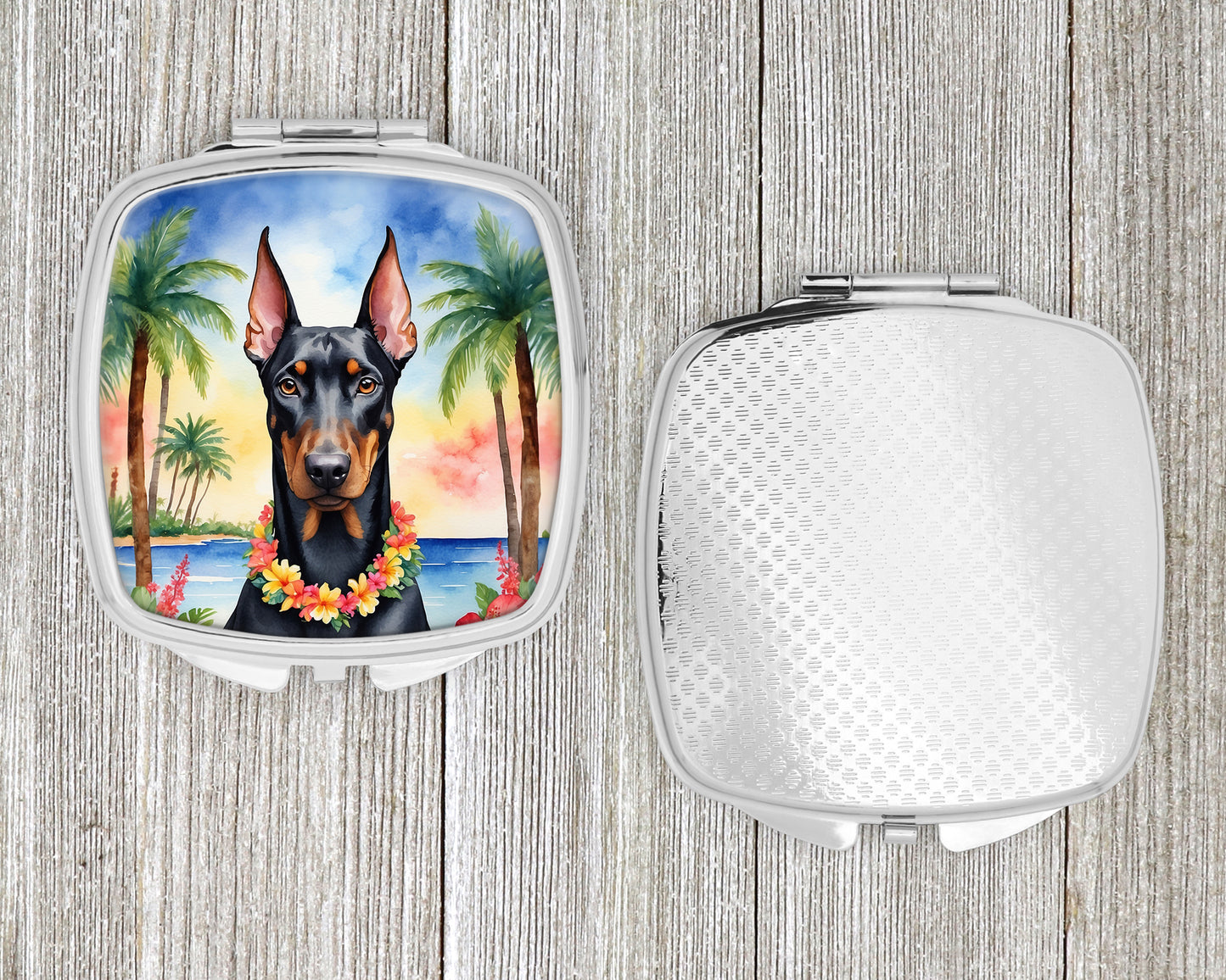 Doberman Pinscher Luau Compact Mirror