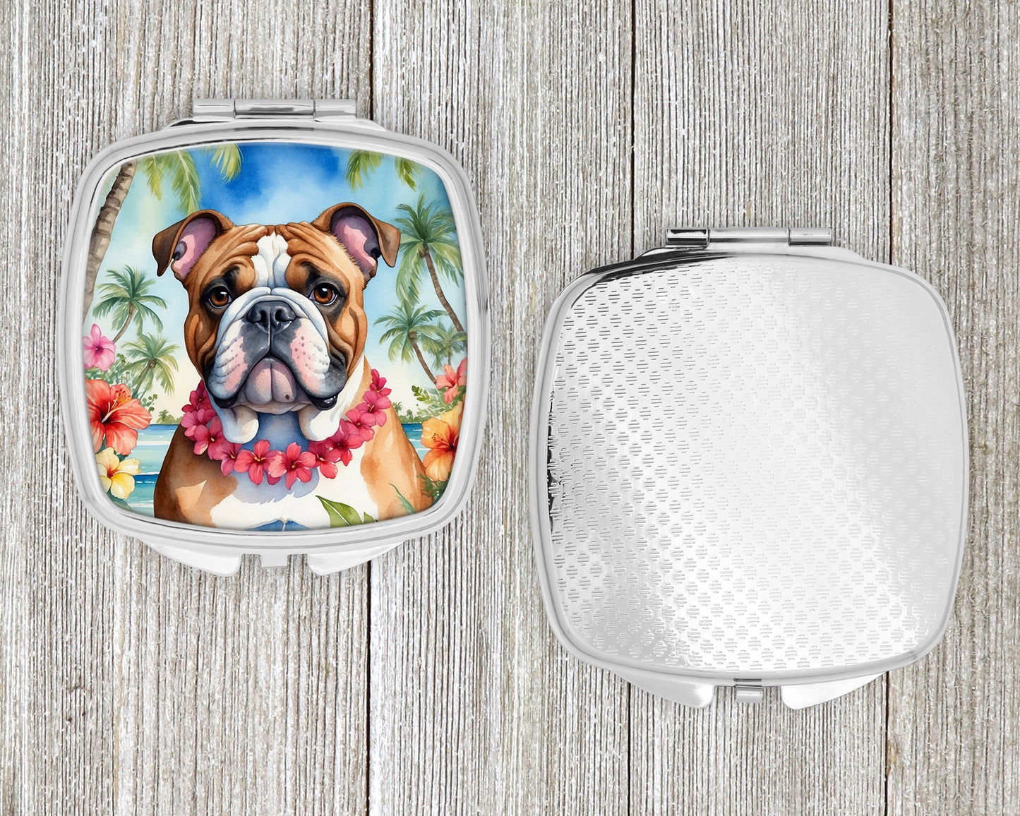 English Bulldog Luau Compact Mirror
