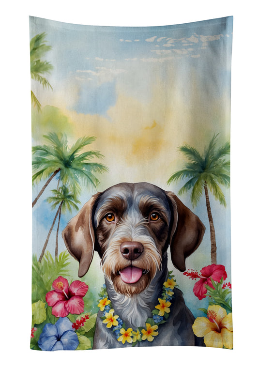 Buy this German Wirehaired Pointer Luau Kitchen Towel