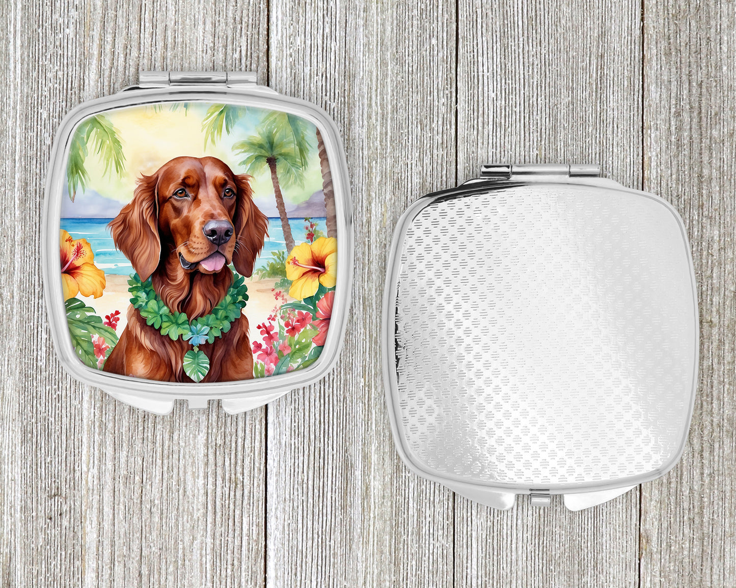 Irish Setter Luau Compact Mirror