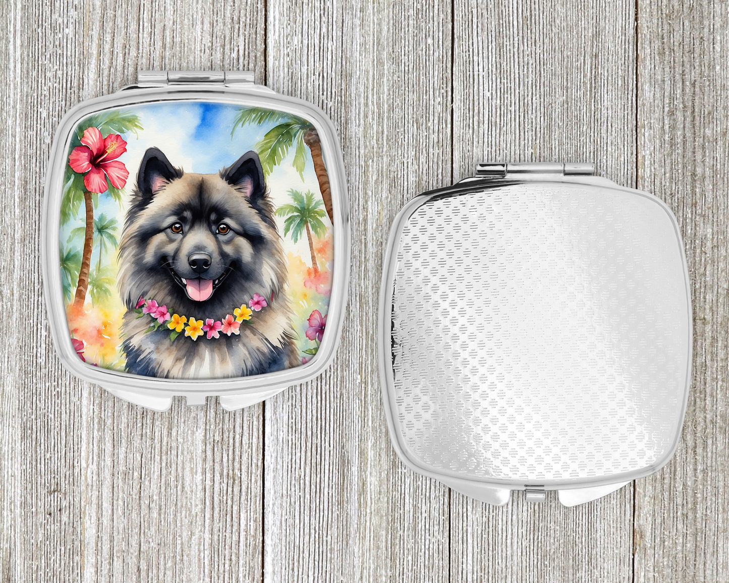 Keeshond Luau Compact Mirror