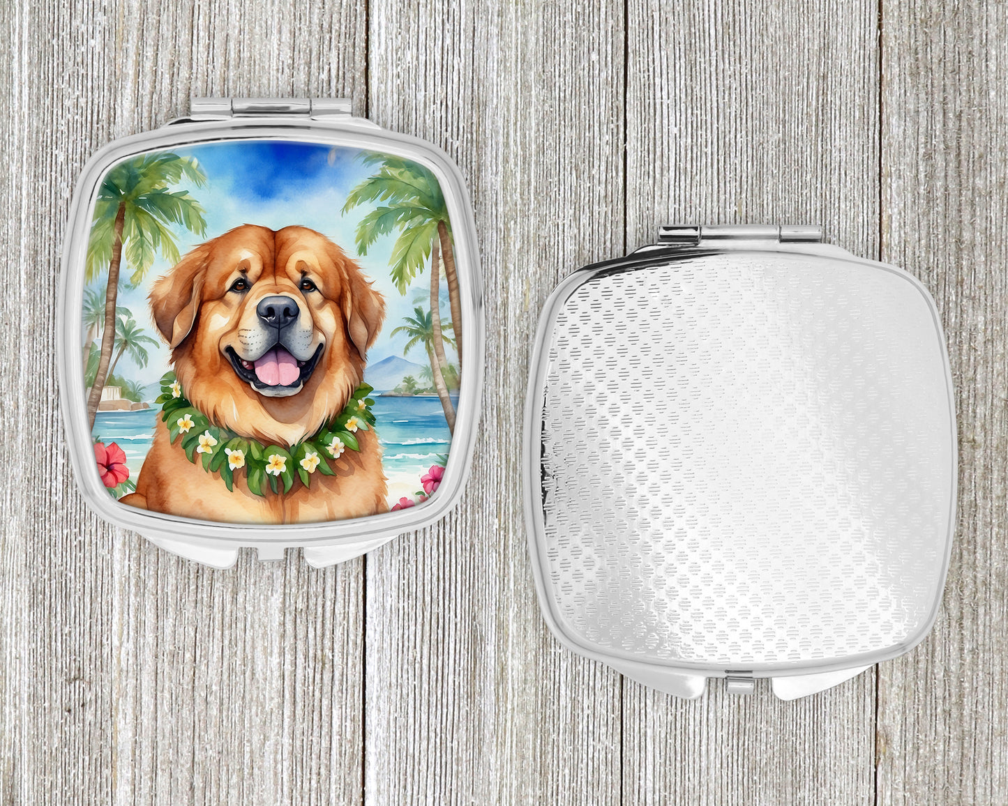 Tibetan Mastiff Luau Compact Mirror