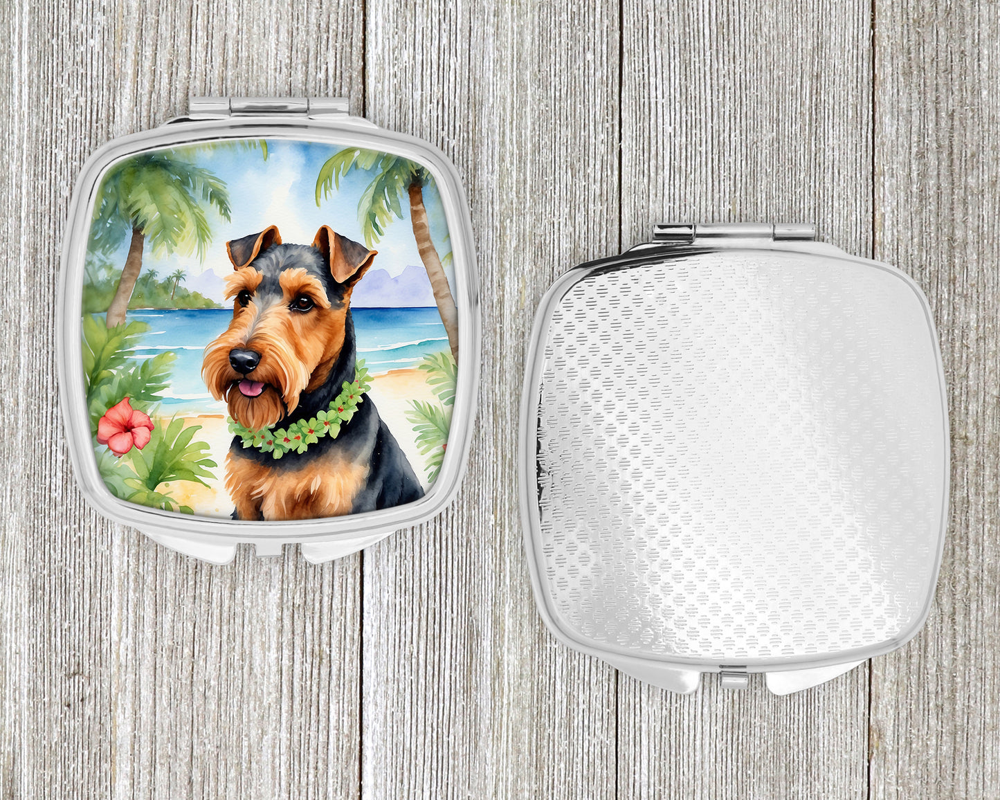 Welsh Terrier Luau Compact Mirror