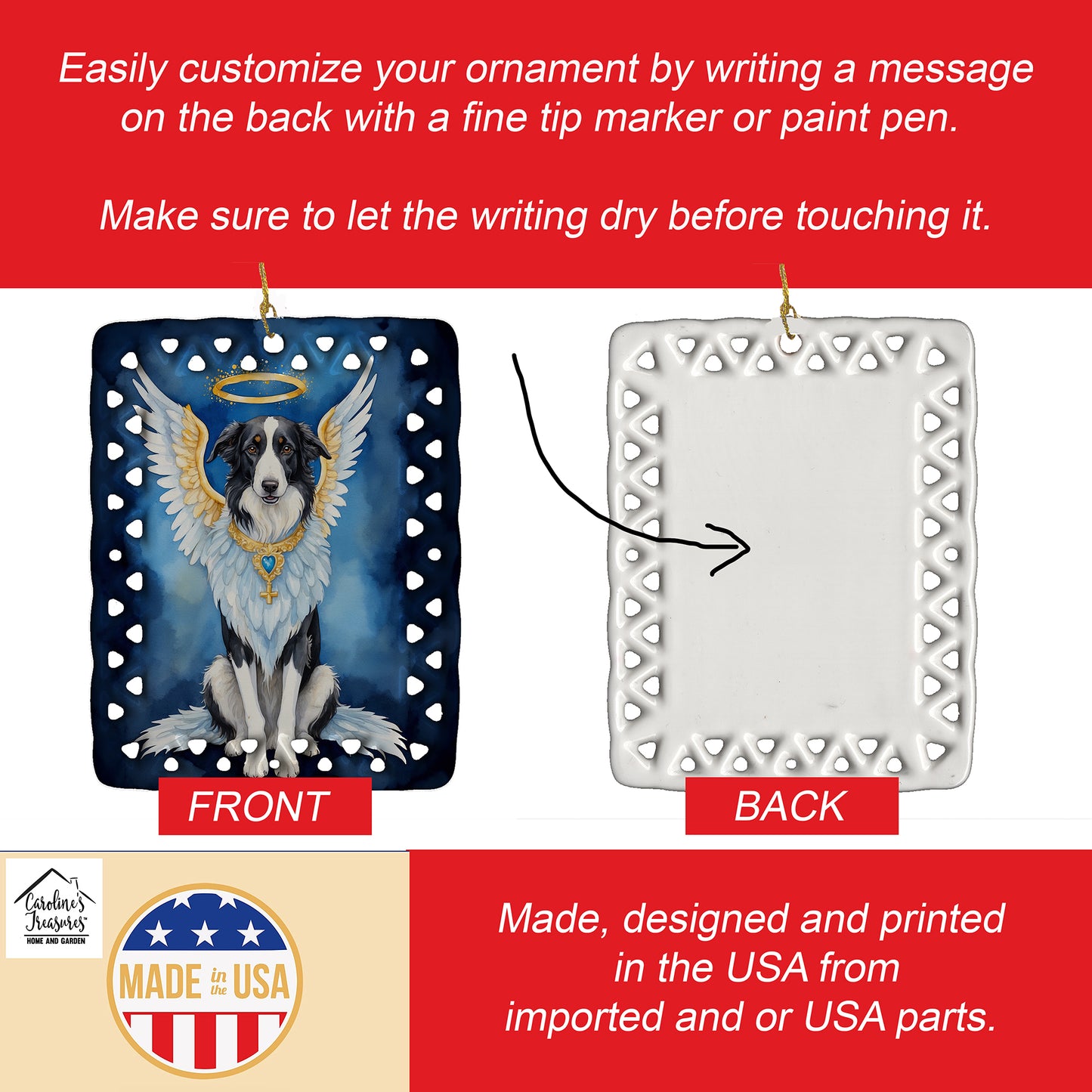 Borzoi My Angel Porcelain Ornament