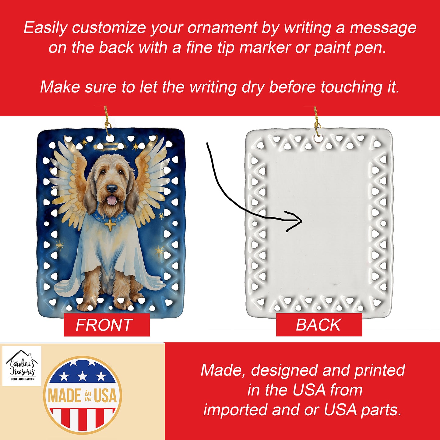 Otterhound My Angel Porcelain Ornament