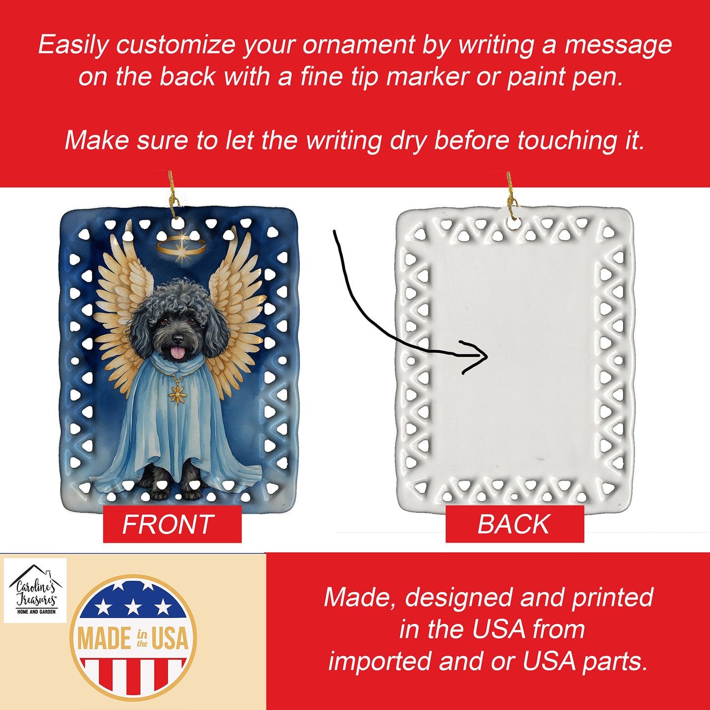 Puli My Angel Porcelain Ornament