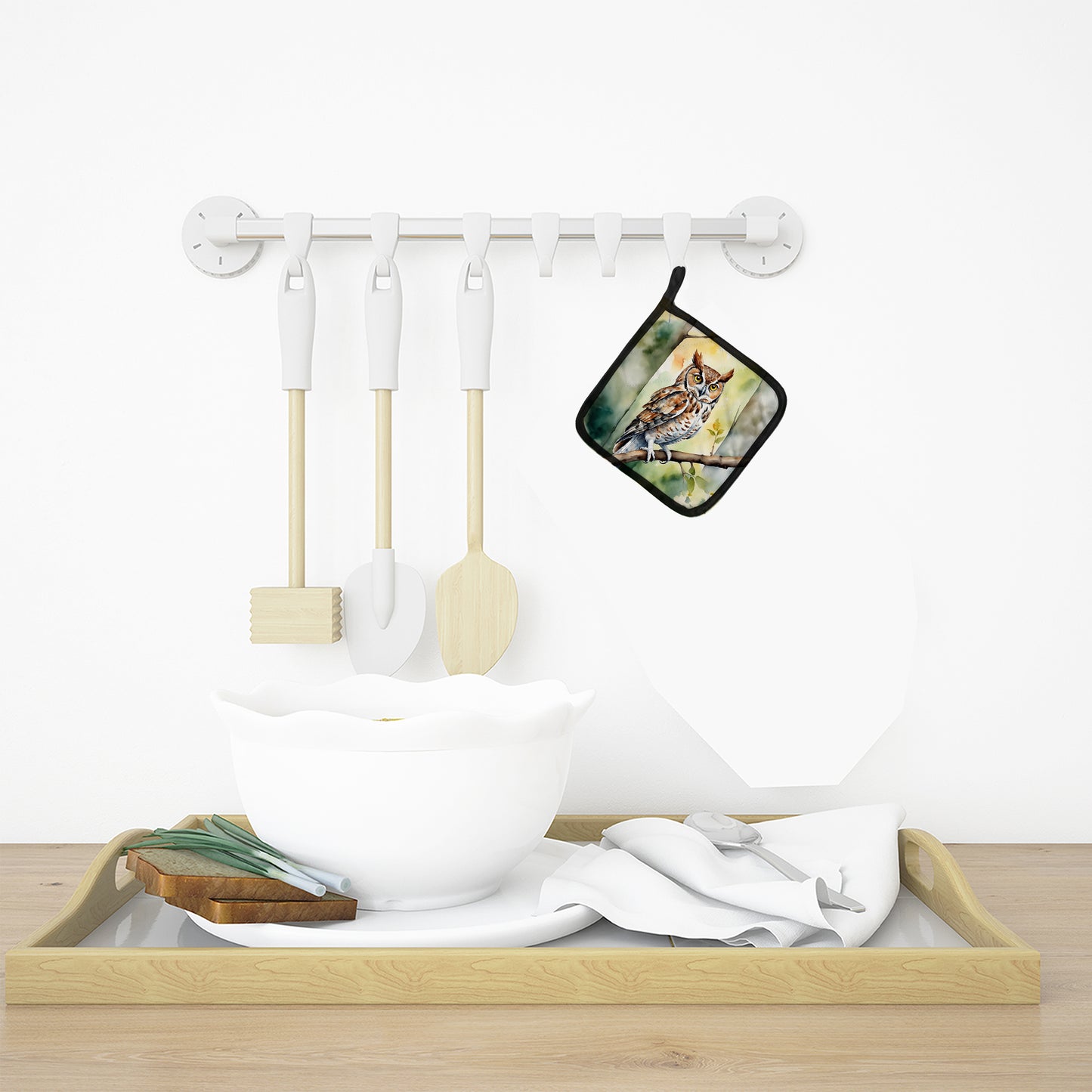 Eastern Screech Owl Pair of Pot Holders