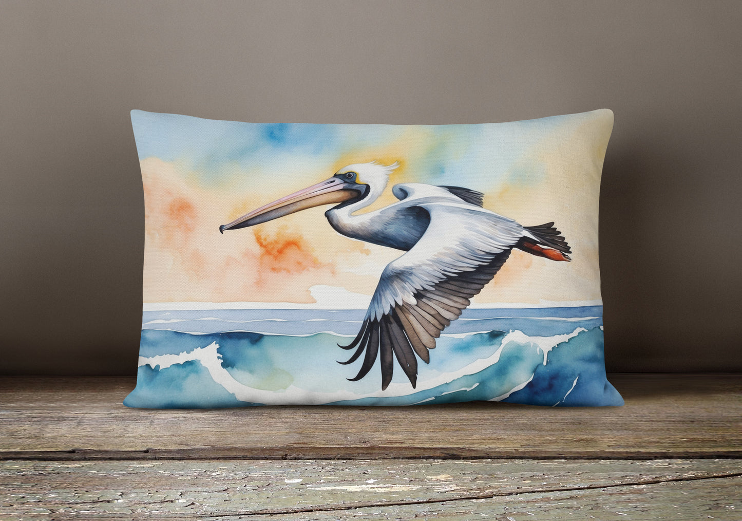 Pelican Soaring Throw Pillow