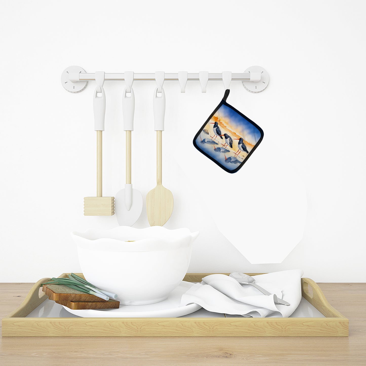 Oystercatchers Foraging Pair of Pot Holders