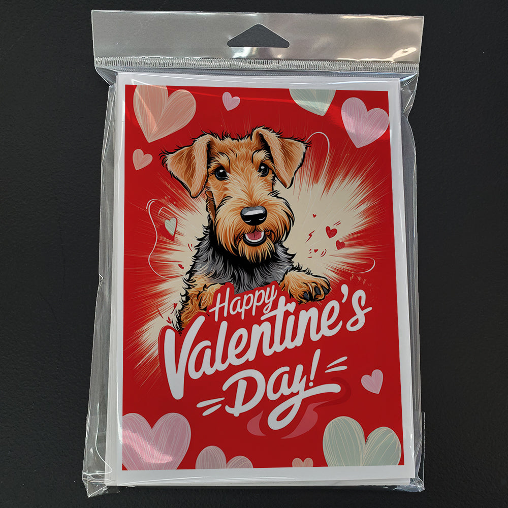 Airedale Terrier Happy Valentine's Day Greeting Cards Pack of 8