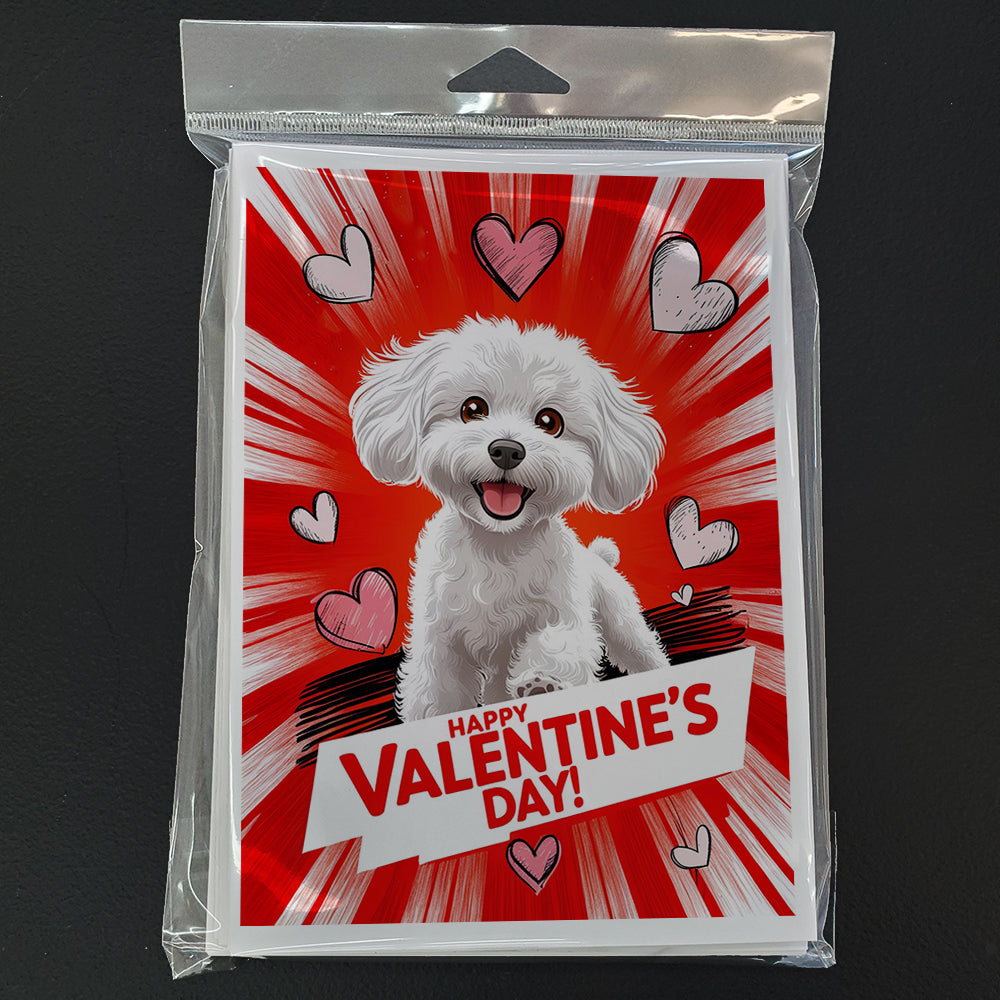 Bichon Frise Happy Valentine's Day Greeting Cards Pack of 8