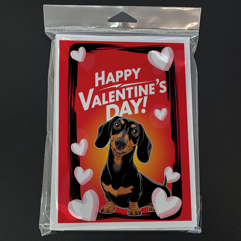 Dachshund Happy Valentine's Day Greeting Cards Pack of 8